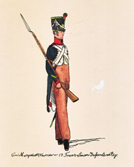 Caporal fourrier de Fusiliers du 17e de Ligne vers 1807