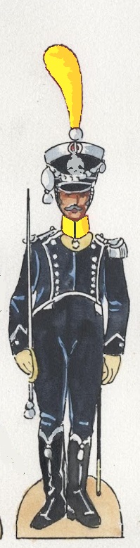 Officier de Voltigeurs du 6e Léger en 1813 d'après un uniforme d'époque