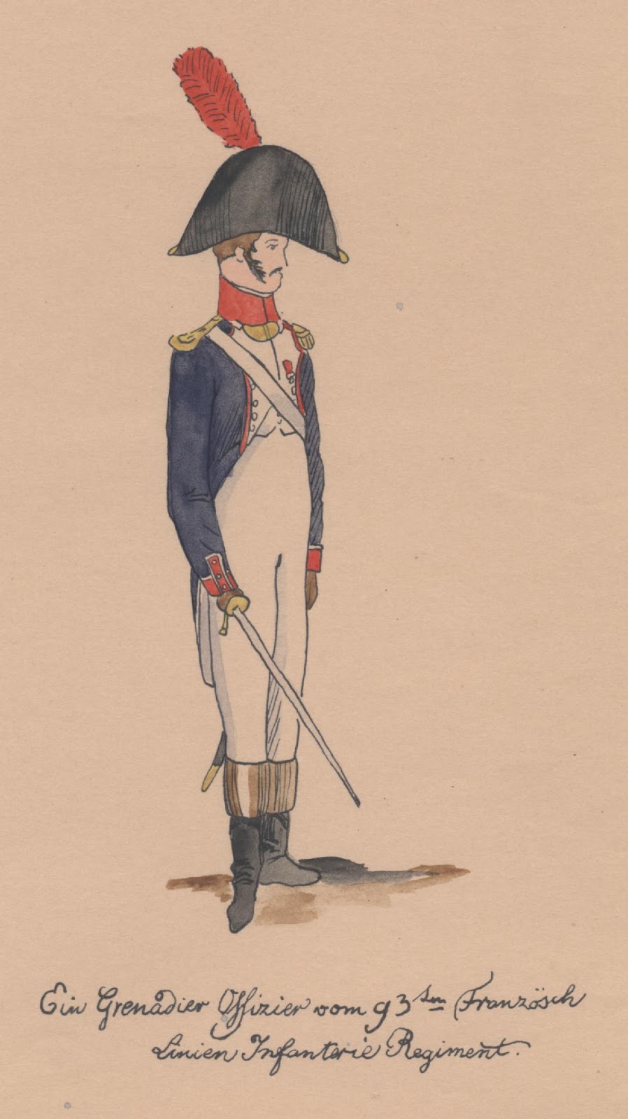 Officier de Grenadiers du 93e Régiment vers 1807-1808