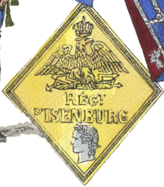 Plaque de schako Officier Rgiment d'Isembourg